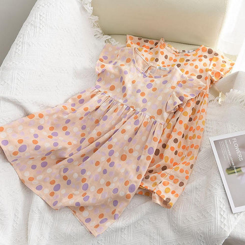 Girls Summer Dot Cute Princess Dress
